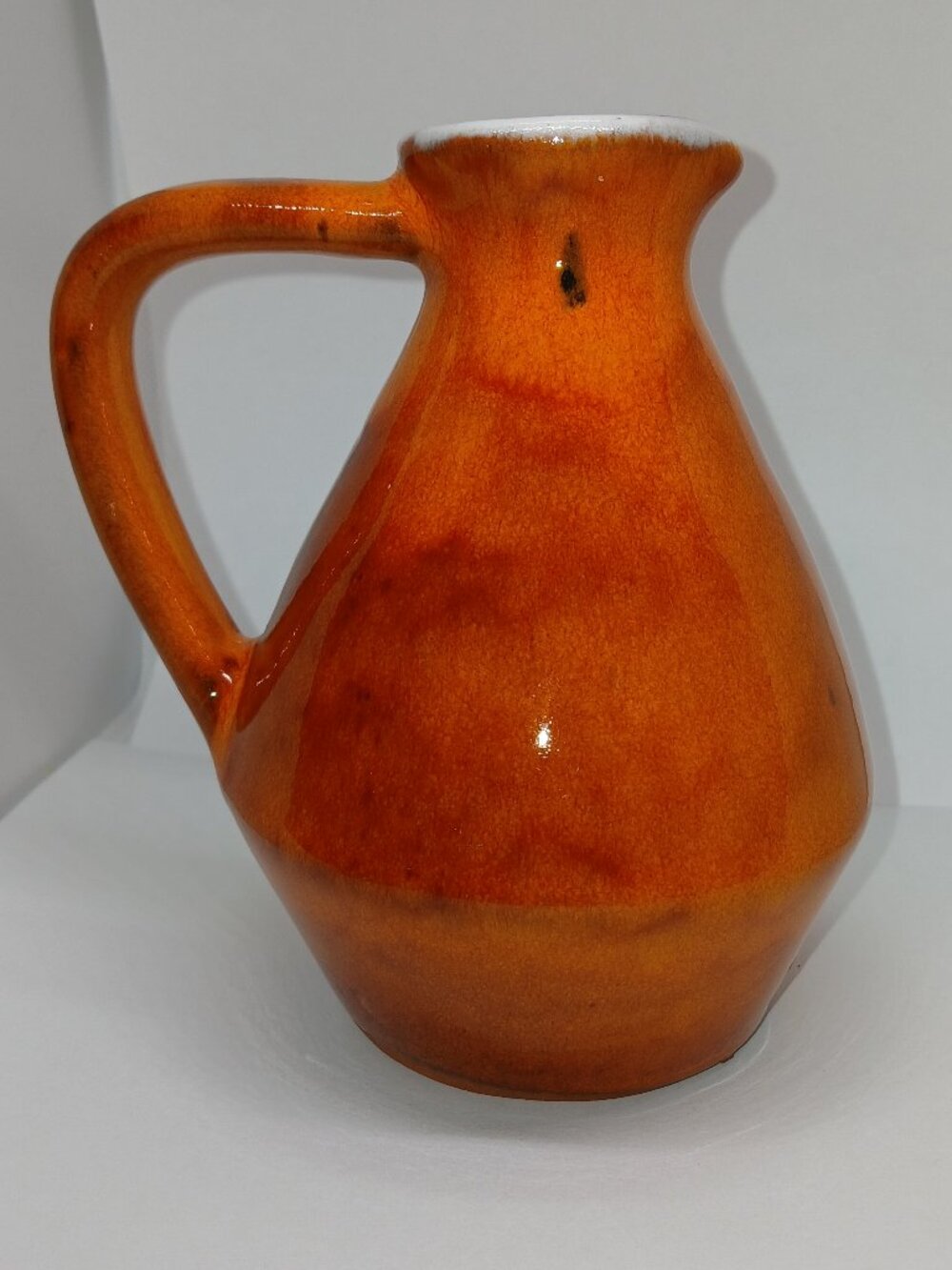 ECANADA Estriceram Canada Mid-century CANADIAN TERRACOTTA POTTERY JUG PITCHER